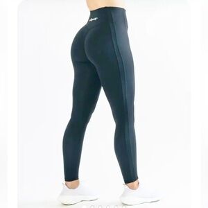 Alphalete Pulse Kinetic Leggings Blue Medium Athletic Yoga Gym Workout Women's